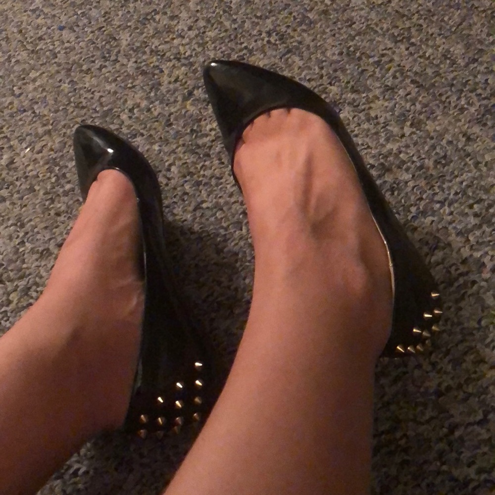 Pointe black flats 🎀